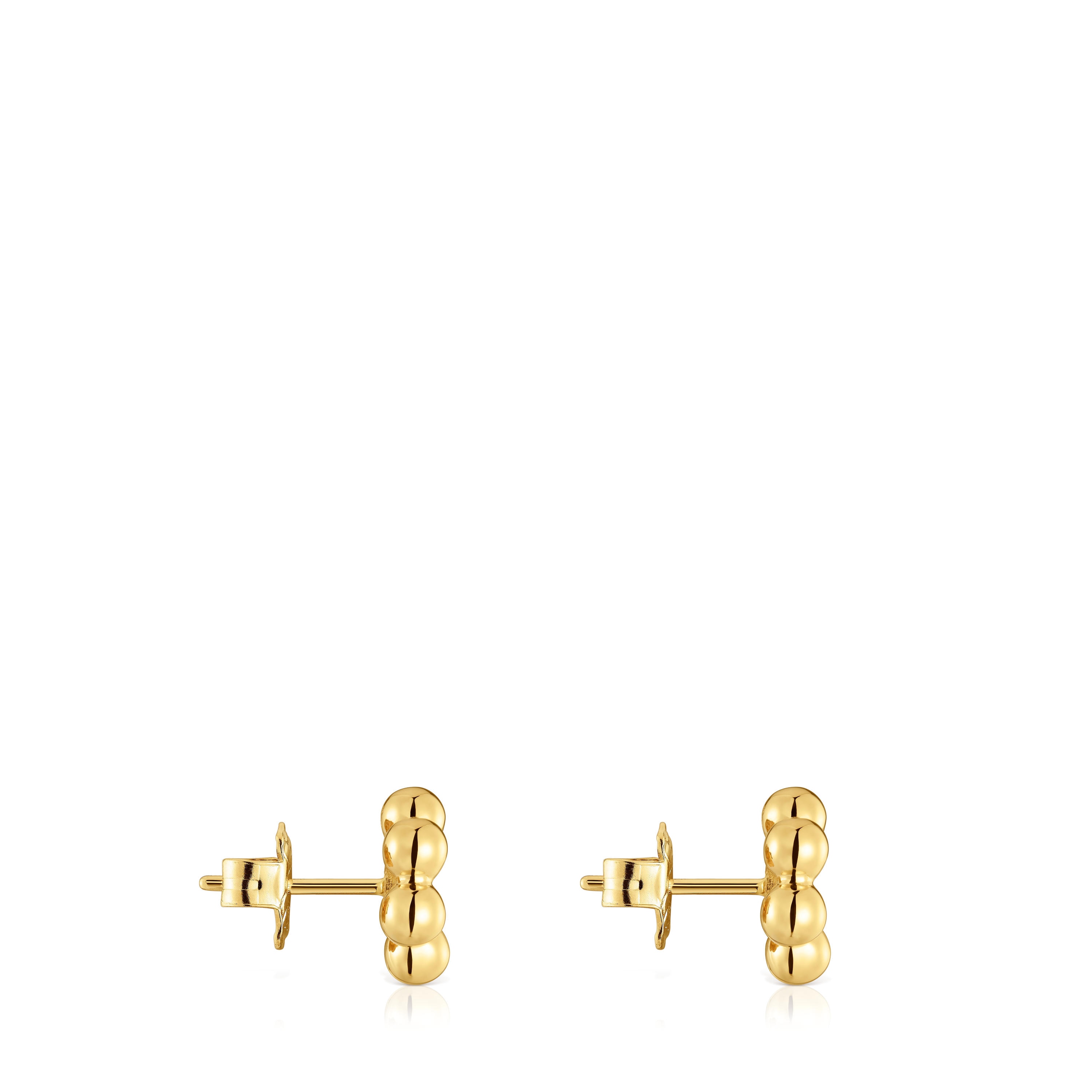 Sugar Party short flower Earrings with 18kt gold plating over silver and iolite