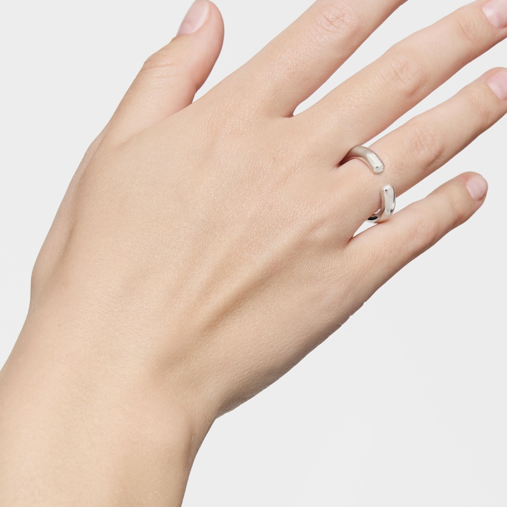 Anello aperto in argento Line