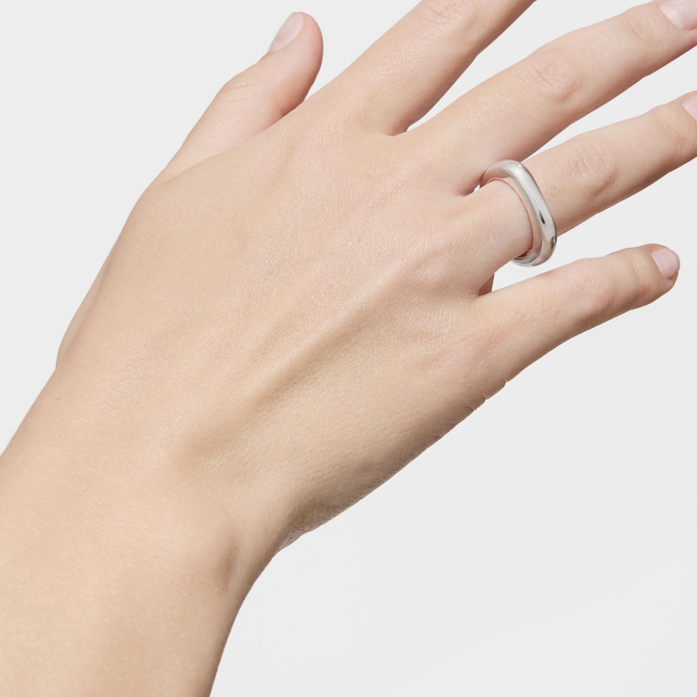 Anello aperto in argento Line