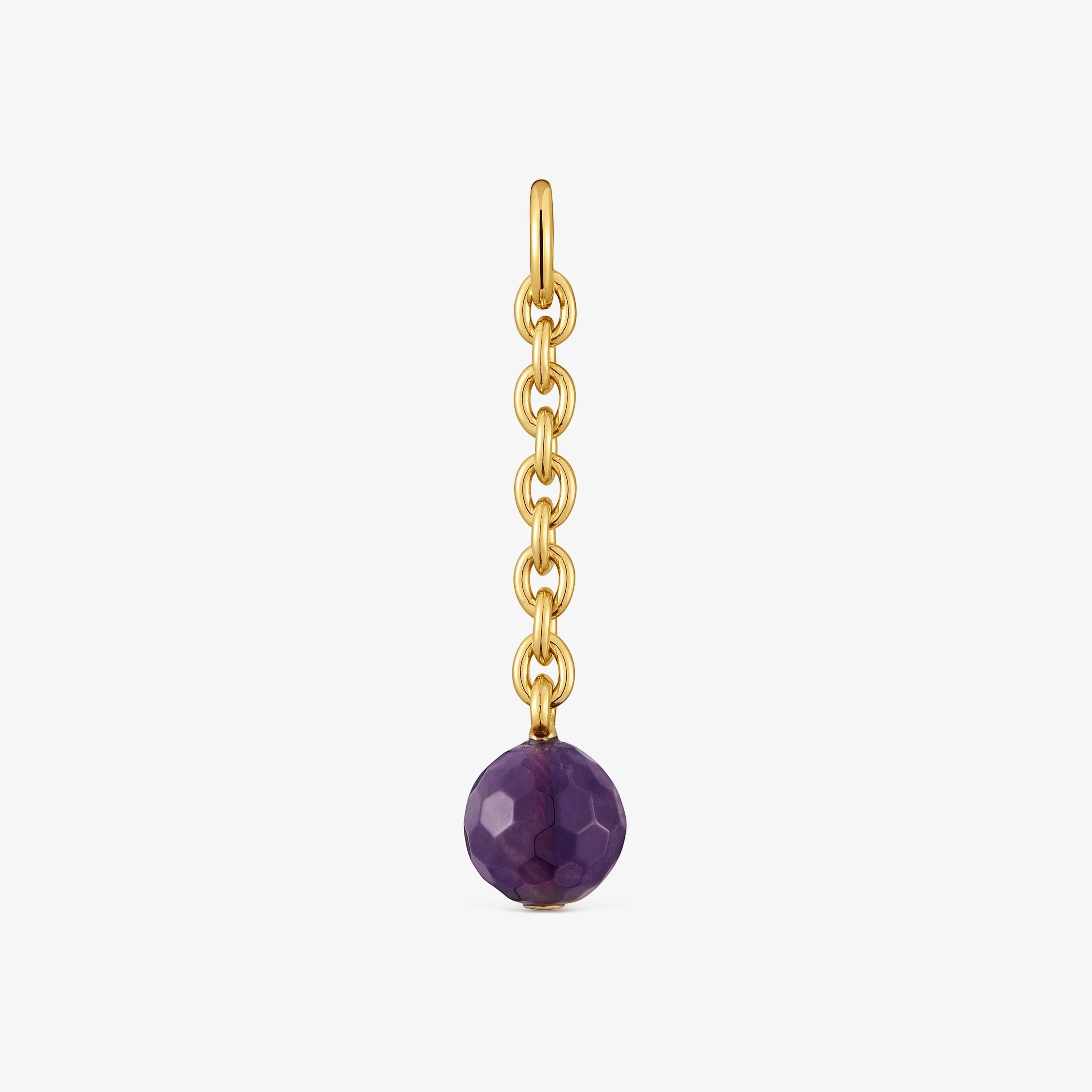 Hold Oval Pendant with 18K gold vermeil and amethyst