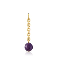 Colgante con baño de oro 18 kt sobre plata y amatista Hold Oval