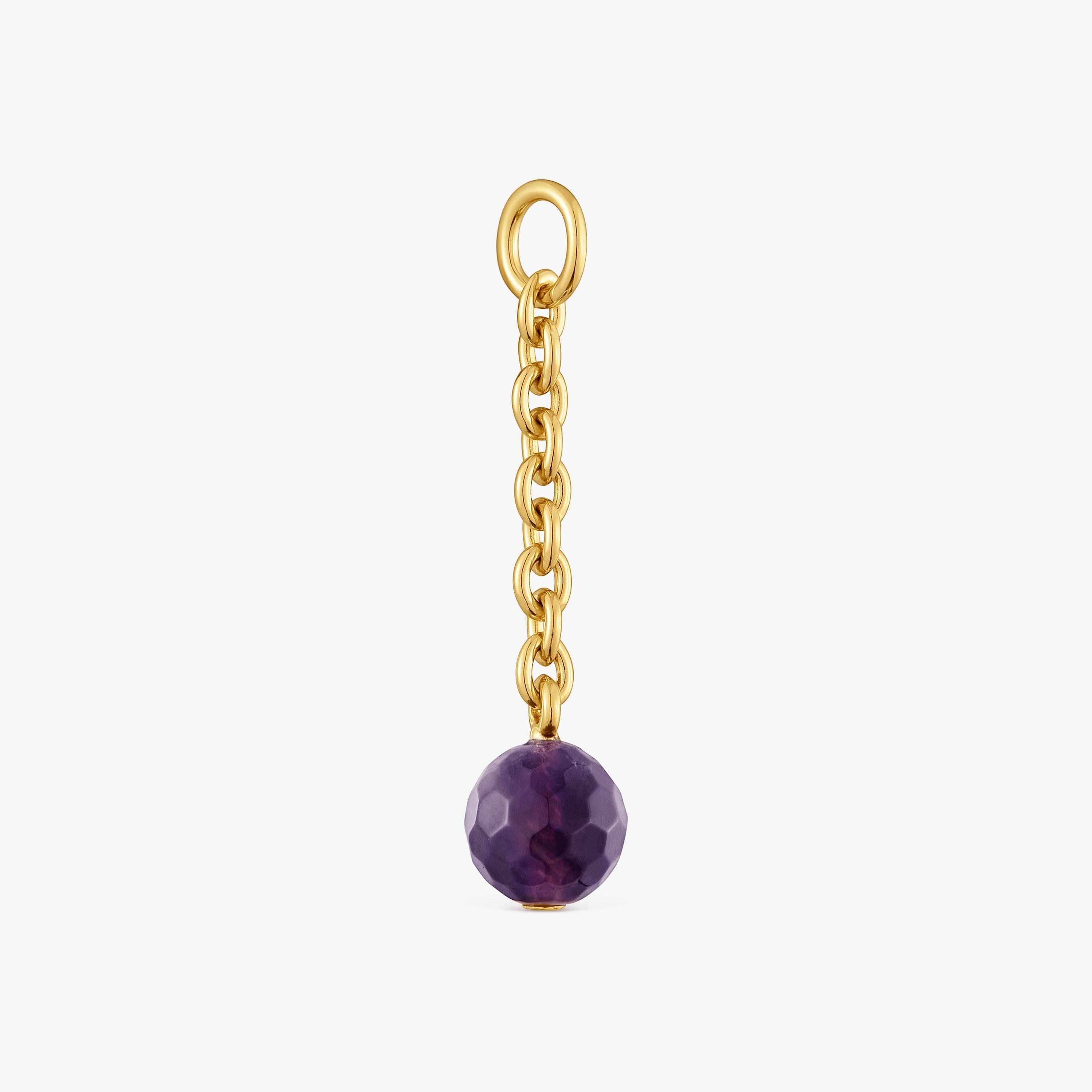 Hold Oval Pendant with 18K gold vermeil and amethyst