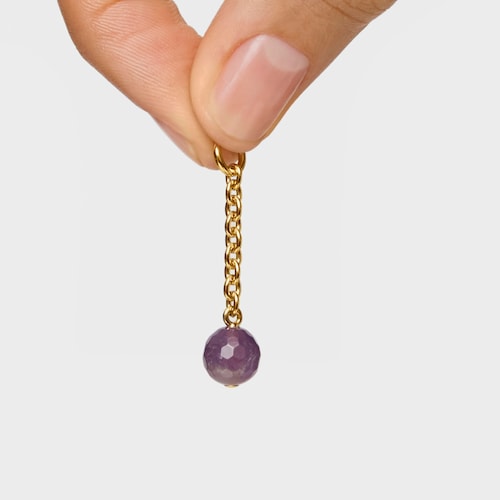 Colgante con baño de oro 18 kt sobre plata y amatista Hold Oval