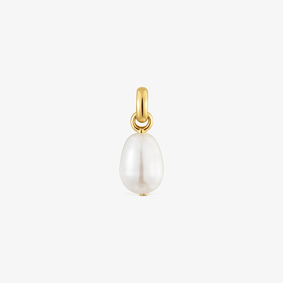 Colgante Pequeño Con Baño De Oro 18 Kt Sobre Plata Y Perla Cultivada Hold Oval