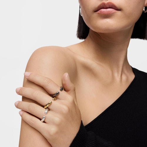 Anillo abierto de plata dark silver Line