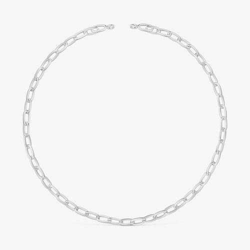 Collar corto XL de plata Hold Oval