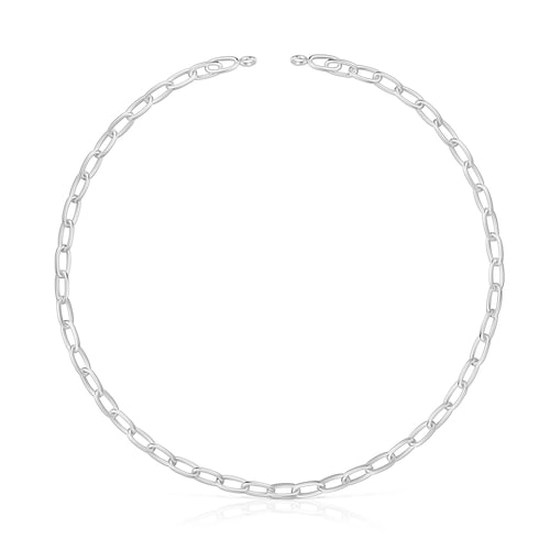 Hold Oval silver XL short Necklace