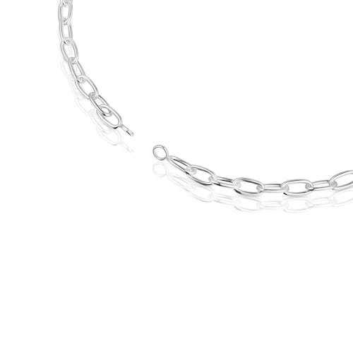 Hold Oval silver XL short Necklace