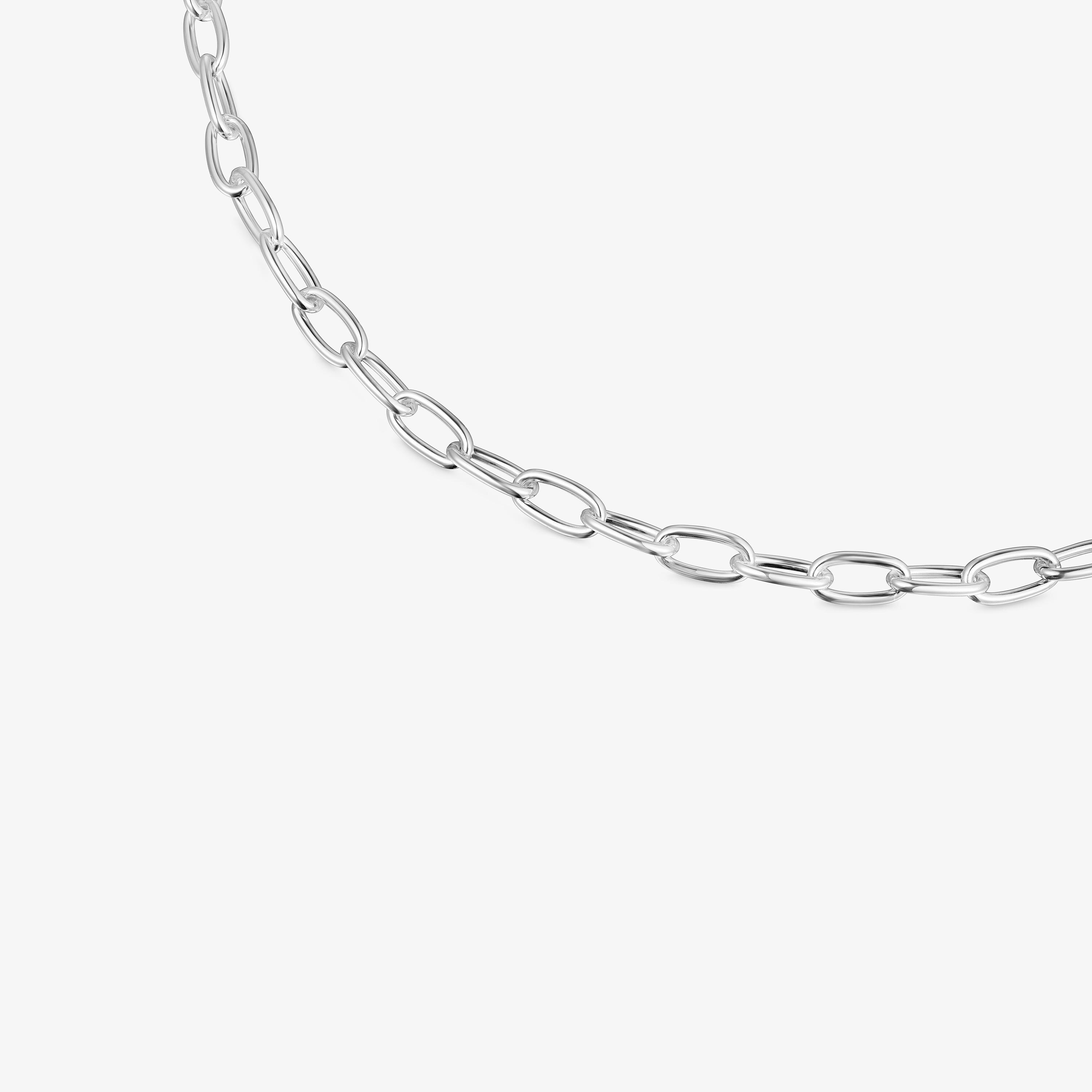 Hold Oval silver XL short Necklace