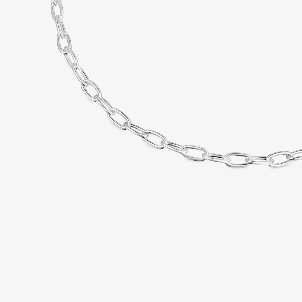 Collar corto XL de plata Hold Oval