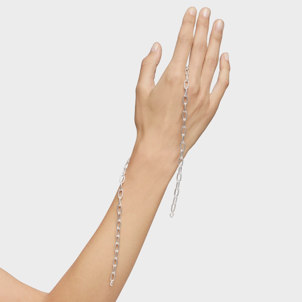 Collar corto XL de plata Hold Oval