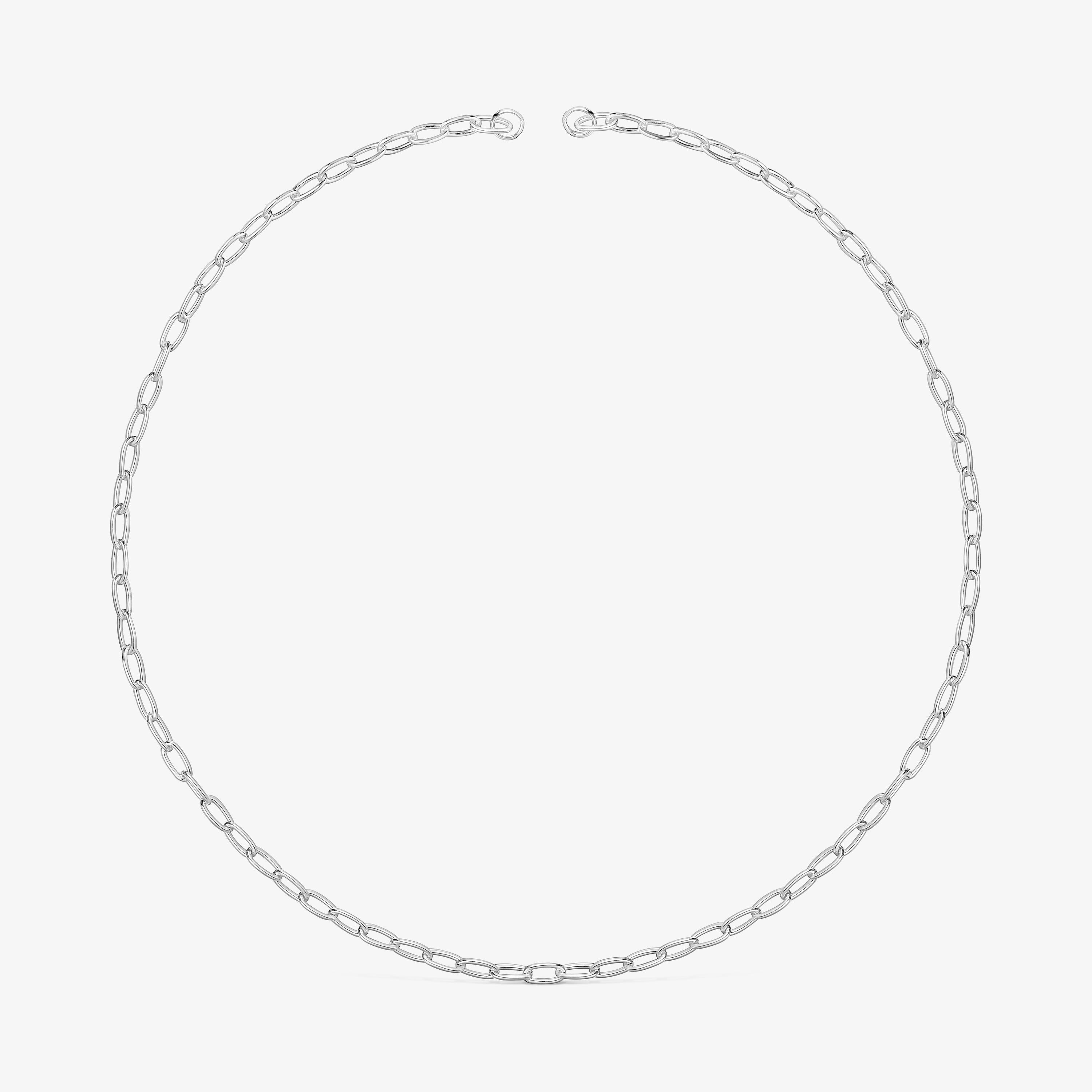 Hold Oval silver short Necklace