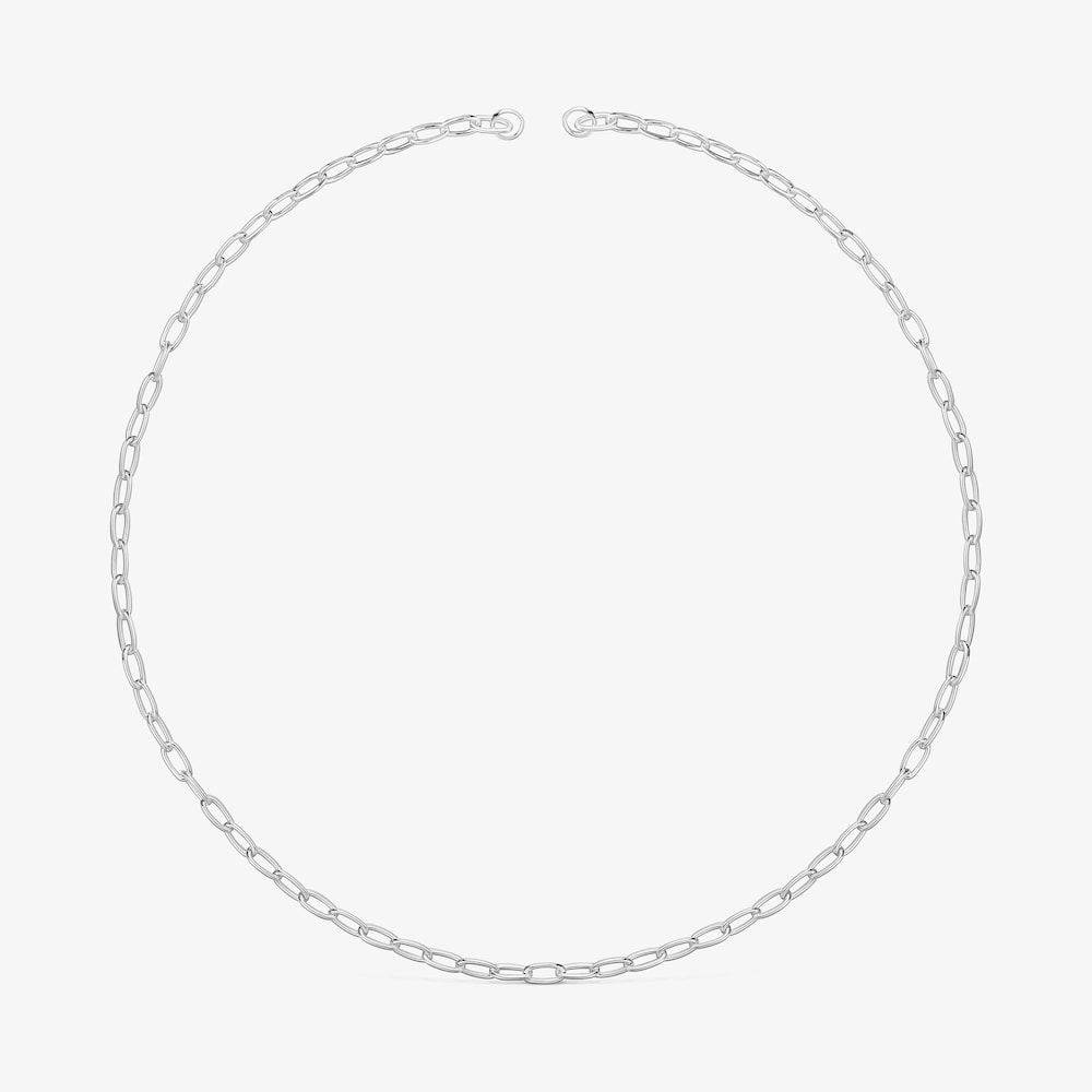 Collar corto de plata Hold Oval
