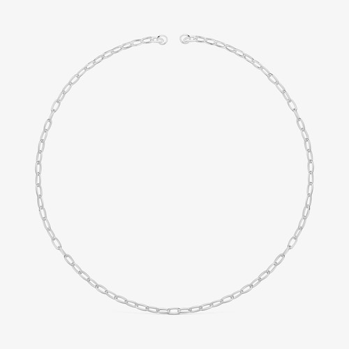 Collar corto de plata Hold Oval