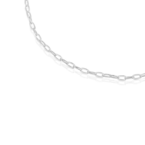 Hold Oval silver short Necklace