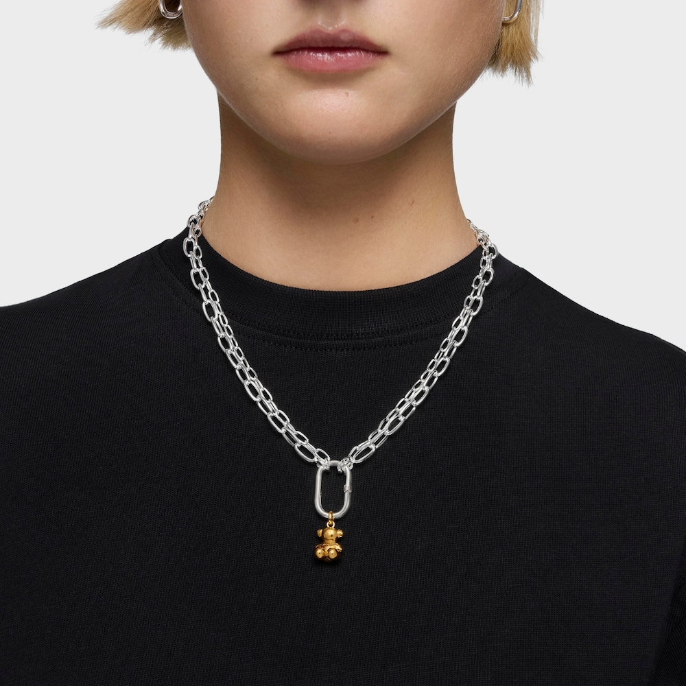 Collar corto de plata Hold Oval