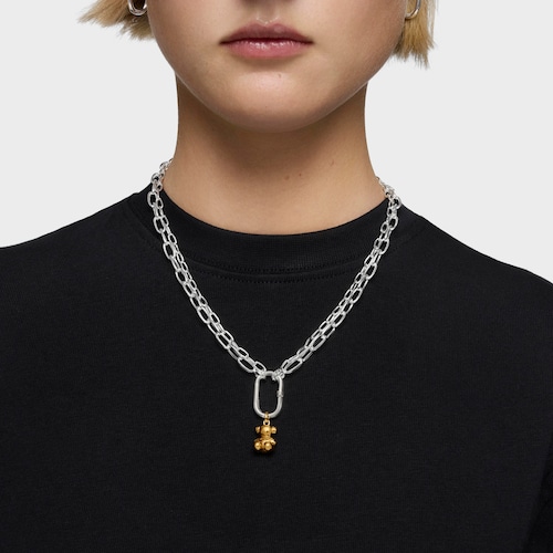 Hold Oval silver short Necklace
