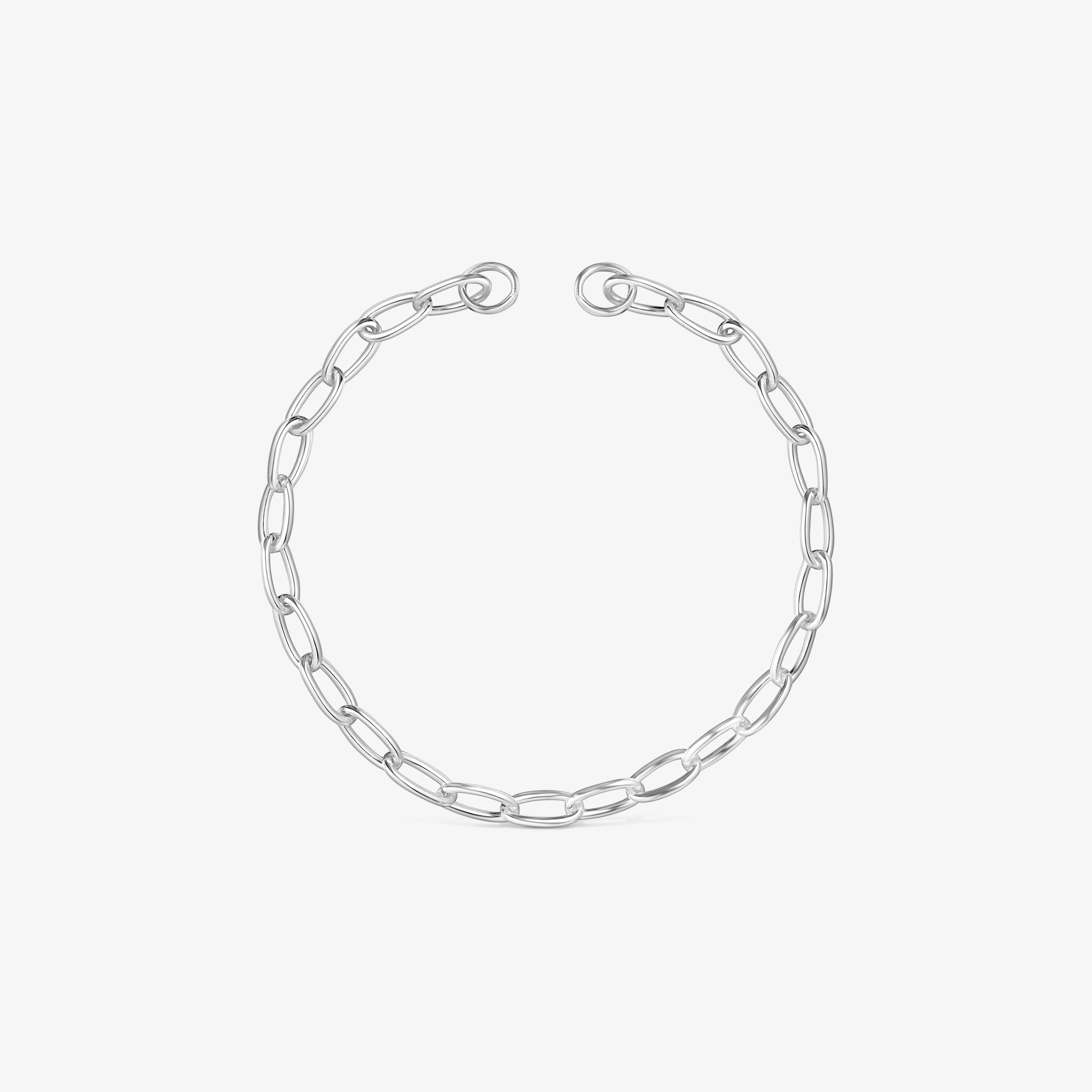 Hold Oval silver chain Bracelet