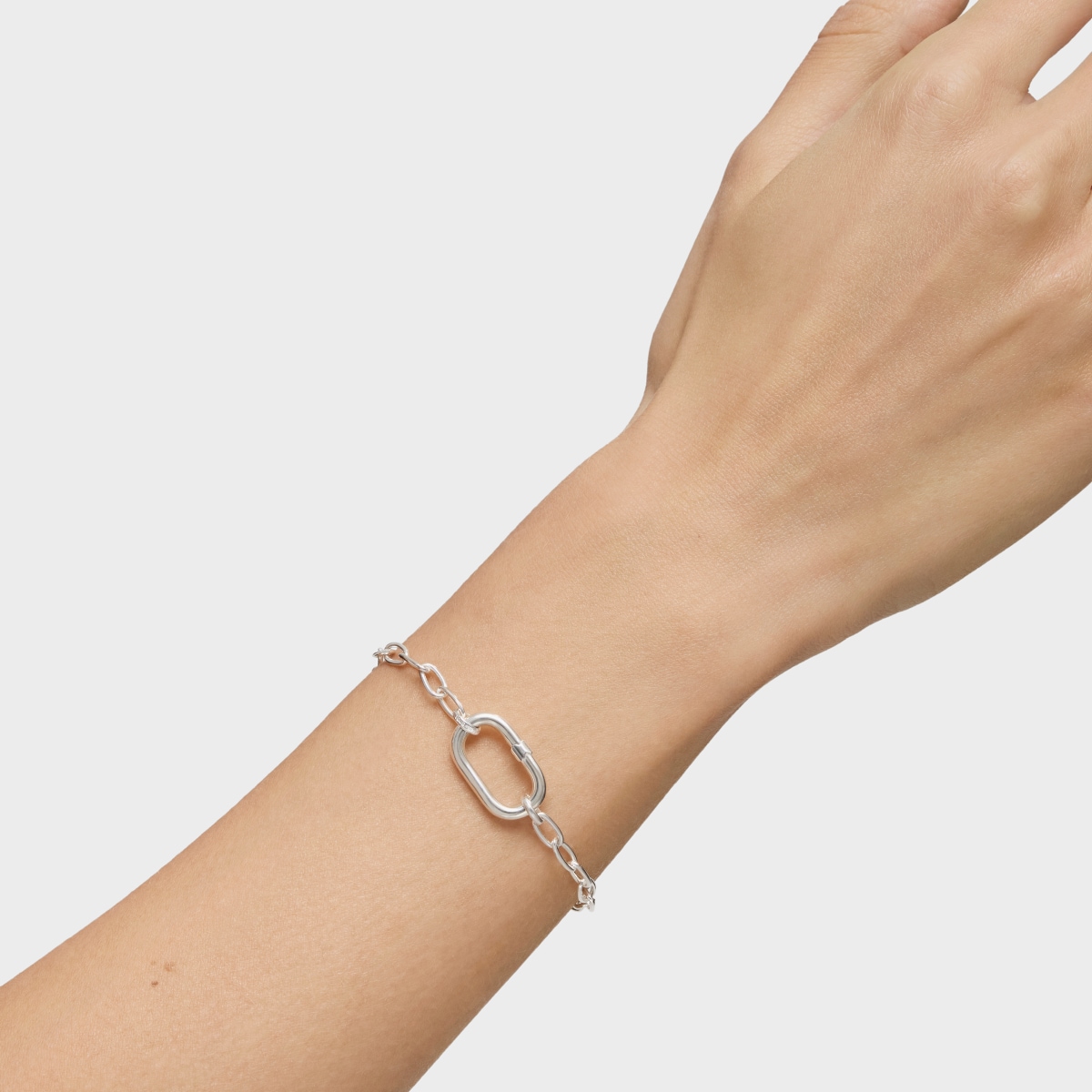 Hold Oval silver chain Bracelet