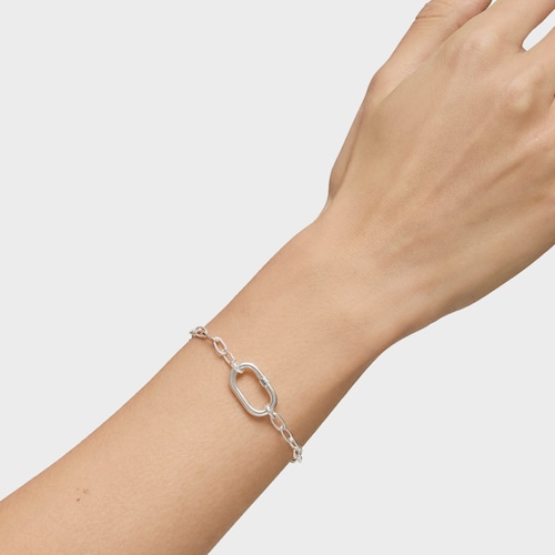 Hold Oval silver chain Bracelet