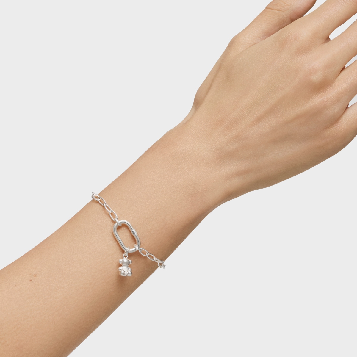 Hold Oval silver chain Bracelet