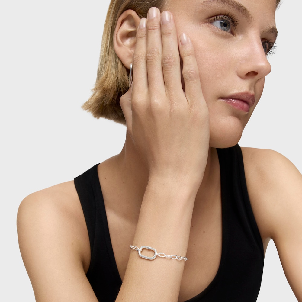 Hold Oval silver chain Bracelet