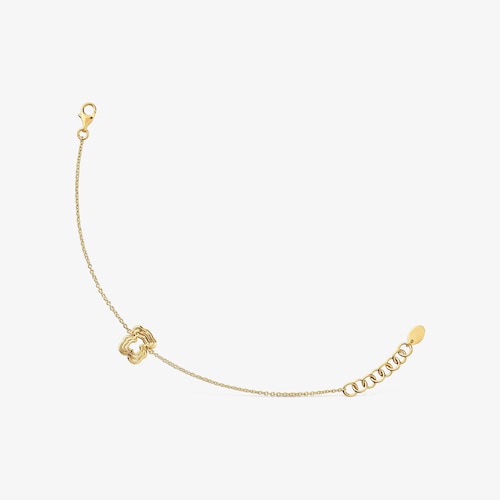 Pulsera cadena oso triple con ba&ntilde;o de oro 18 kt sobre plata Bickie