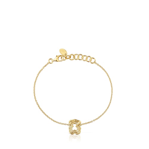 Pulsera cadena oso triple con baño de oro 18 kt sobre plata Bickie