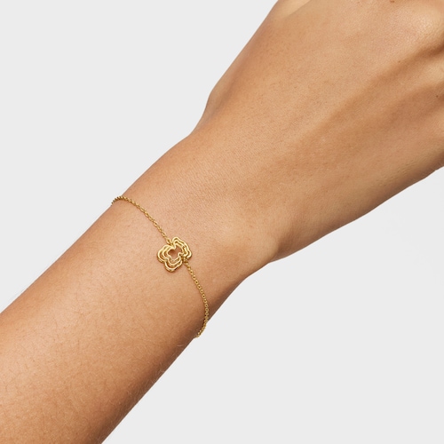 Pulsera cadena oso triple con baño de oro 18 kt sobre plata Bickie