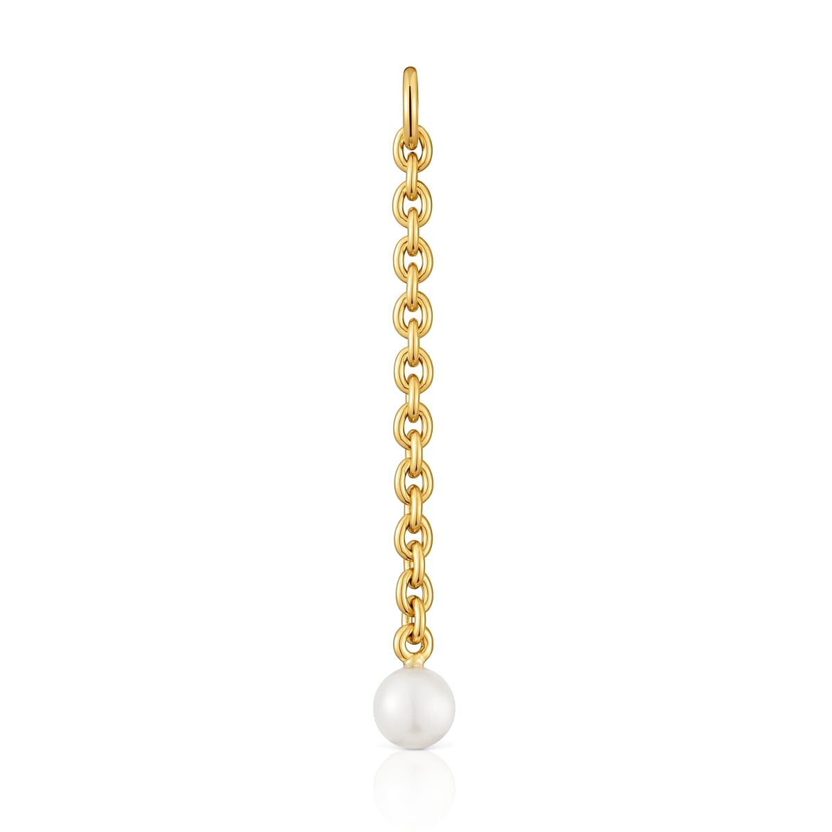 Hold Oval Pendant with 18kt gold plating over silver and cultivated pearl