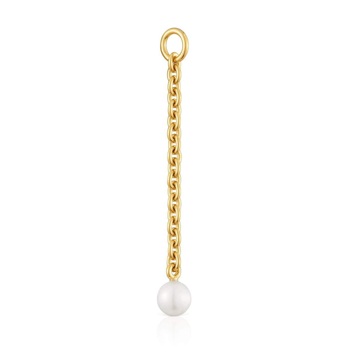 Hold Oval Pendant with 18kt gold plating over silver and cultivated pearl