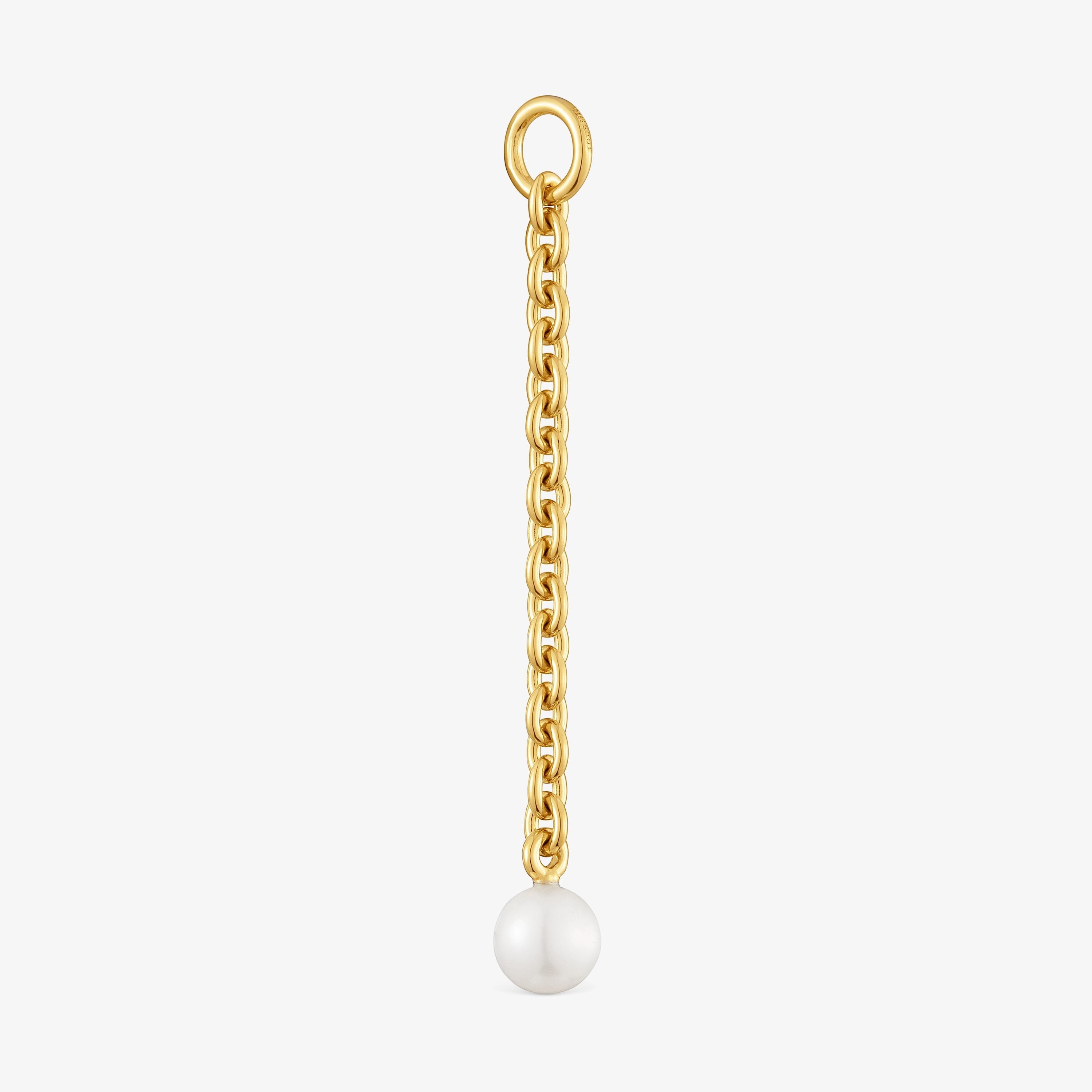 Hold Oval Pendant with 18K gold vermeil and cultivated pearl