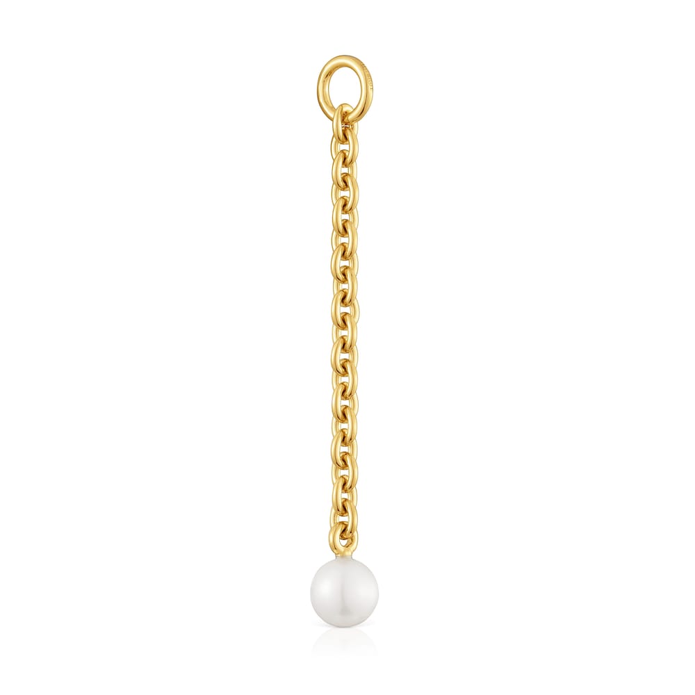 Colgante con baño de oro 18 kt sobre plata y perla cultivada Hold Oval image number 2