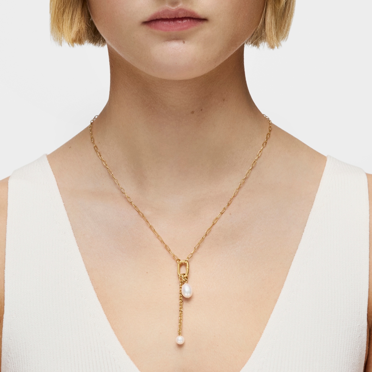 Hold Oval Pendant with 18kt gold plating over silver and cultivated pearl