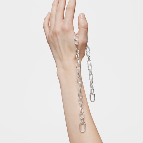 Collar corto XXL de plata Hold Oval