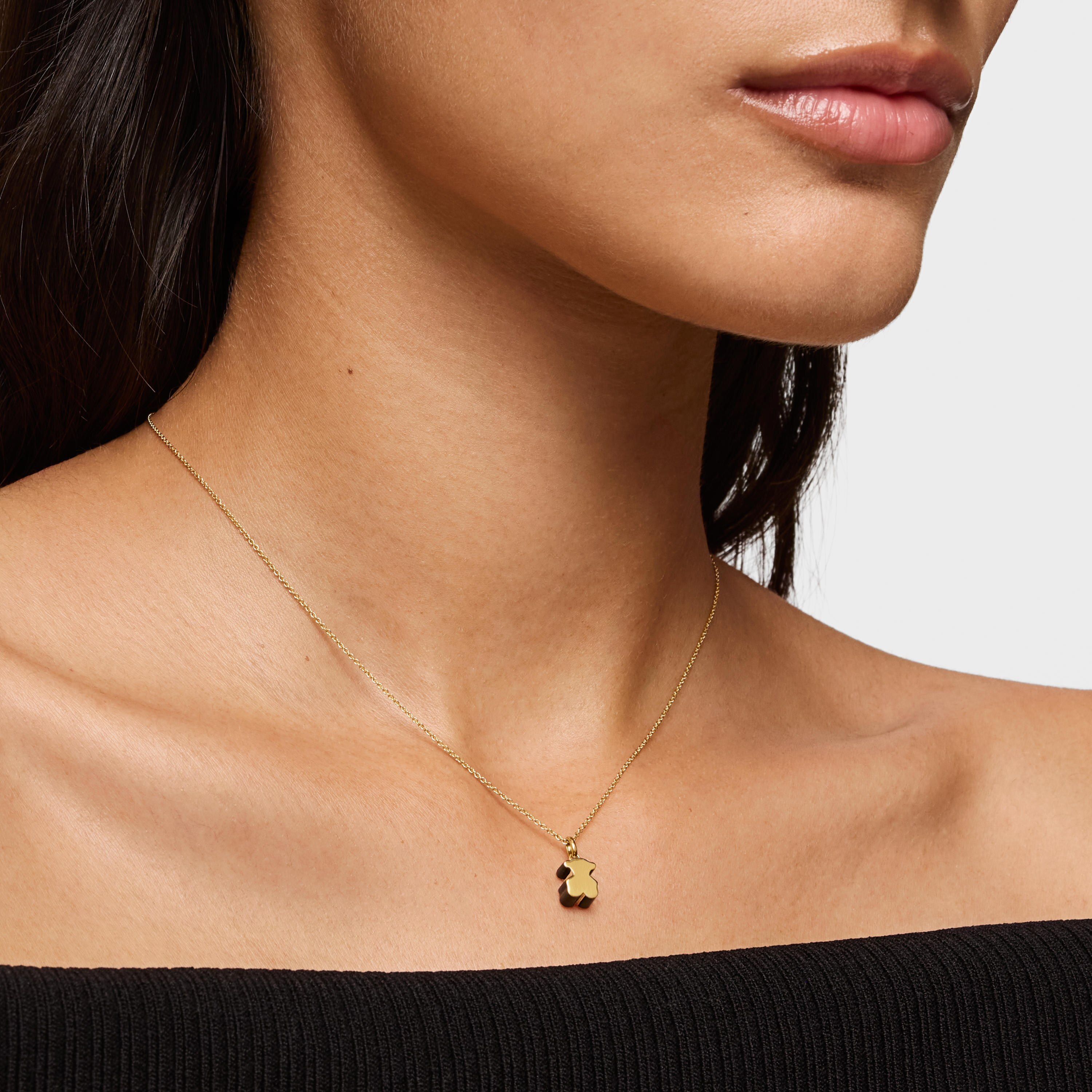 18K solid gold bear Pendant with onyx TOUS 1950