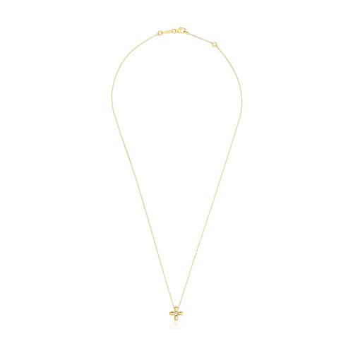 Short gold and diamond cross Necklace Basics