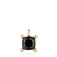 Colgante pequeño con baño de oro 18 kt sobre plata y ónix Color Black