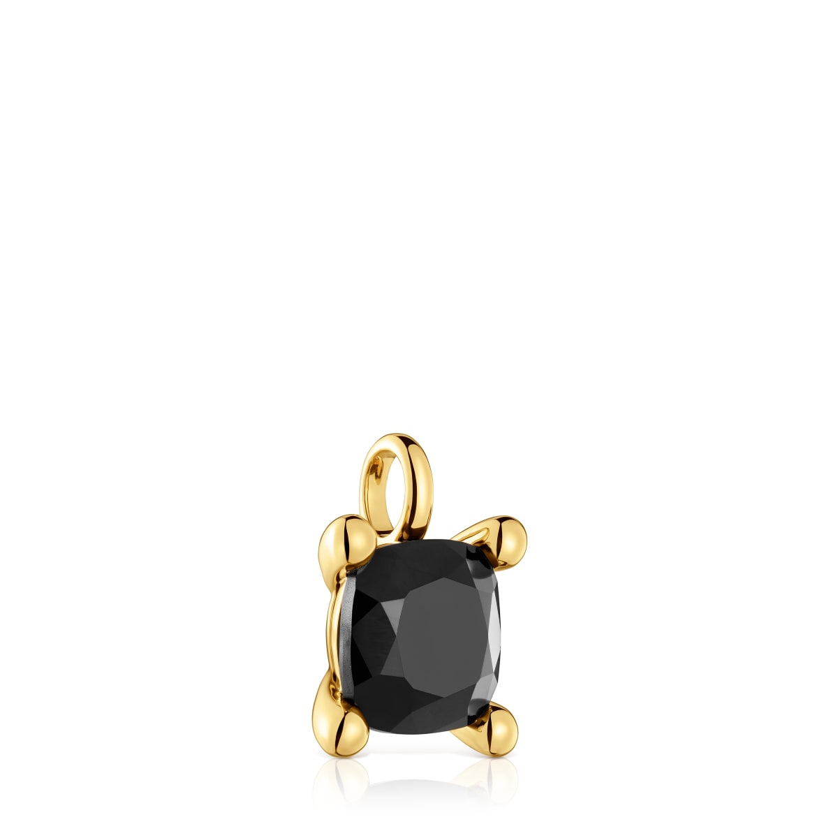 Small 18kt gold plating over silver bear Pendant with onyx Color Black