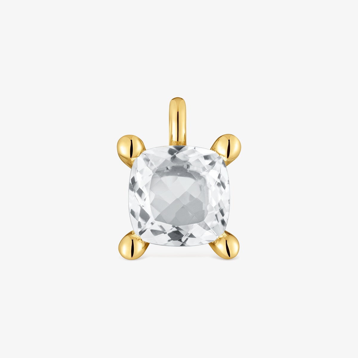 Tous - Colgante Pequeño Con Baño De Oro 18 Kt Sobre Plata Y Cuarzo Cristal De Roca Color White - Transparente