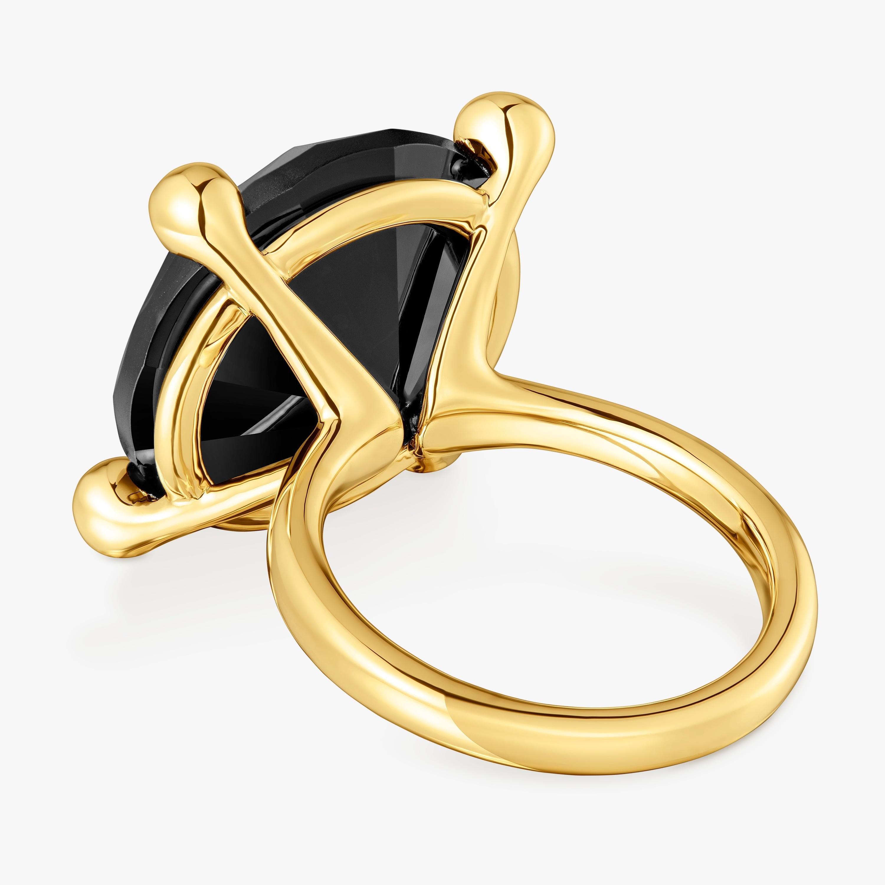 18K gold vermeil and onyx Ring Color Black