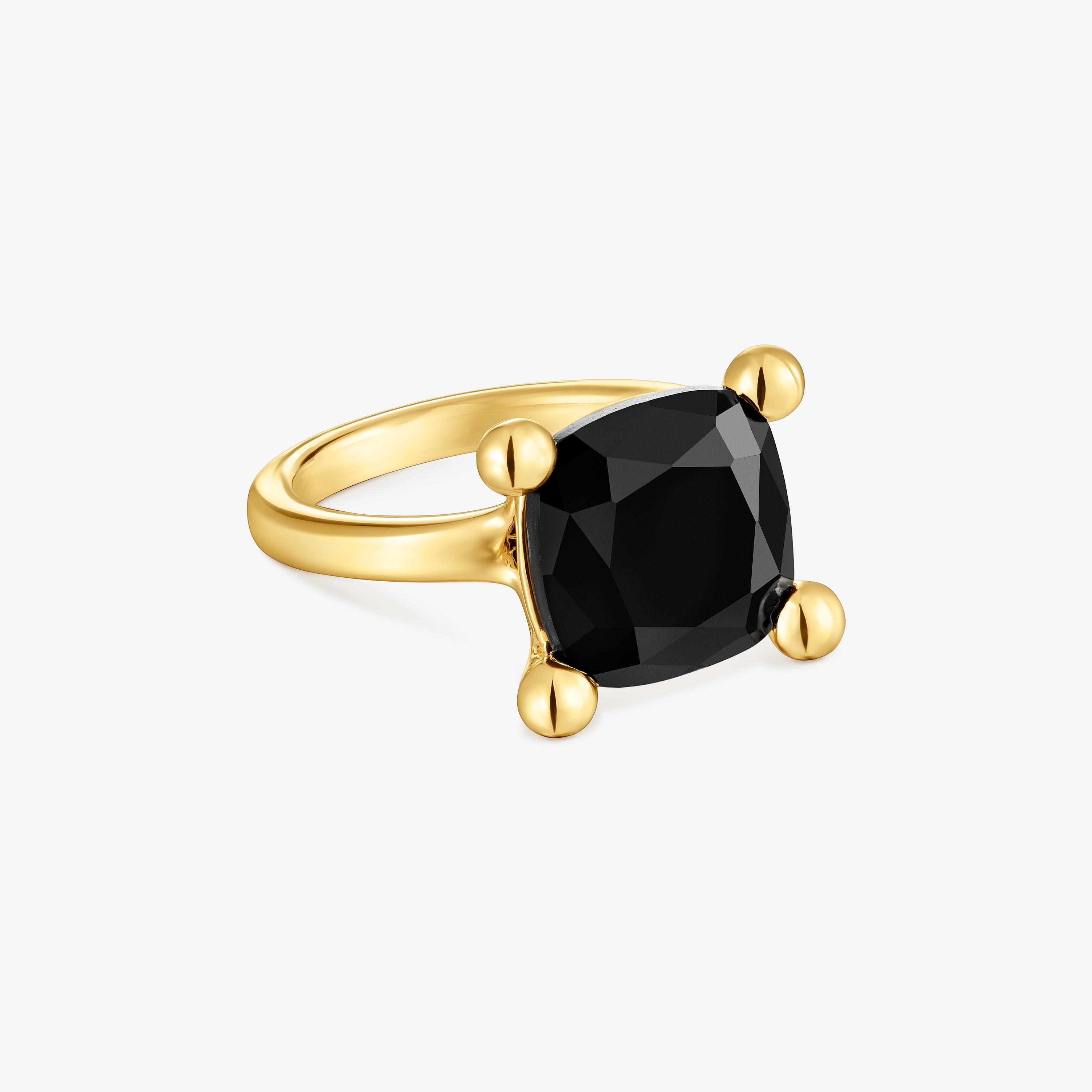 18K gold vermeil and onyx Ring Color Black