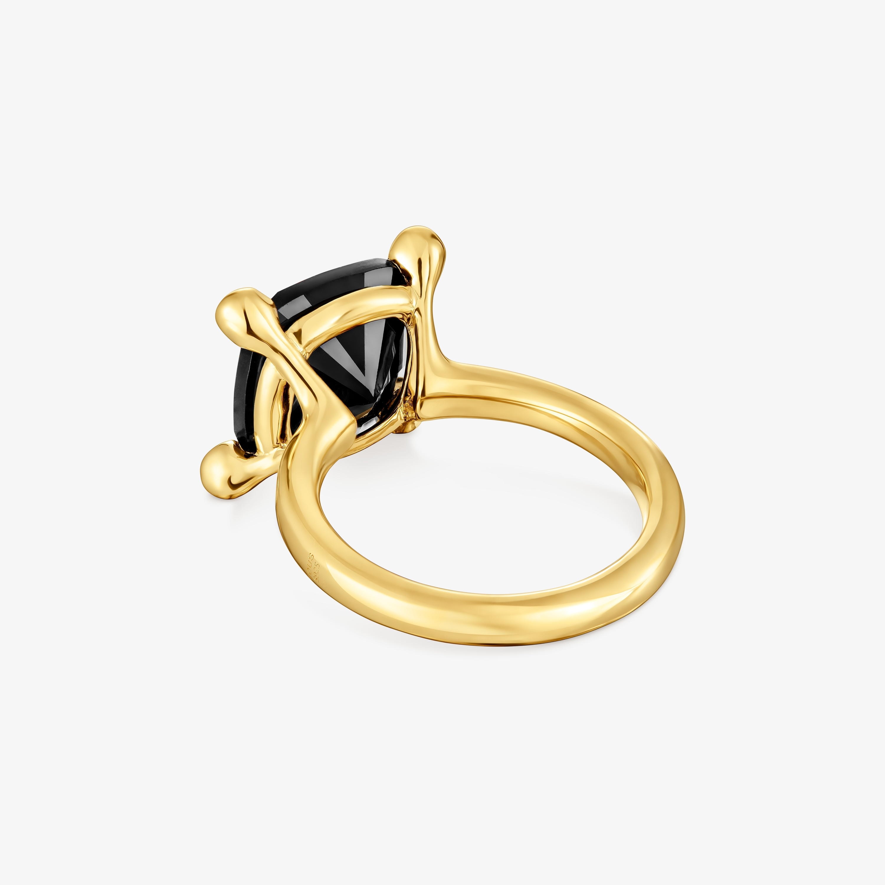 18K gold vermeil and onyx Ring Color Black