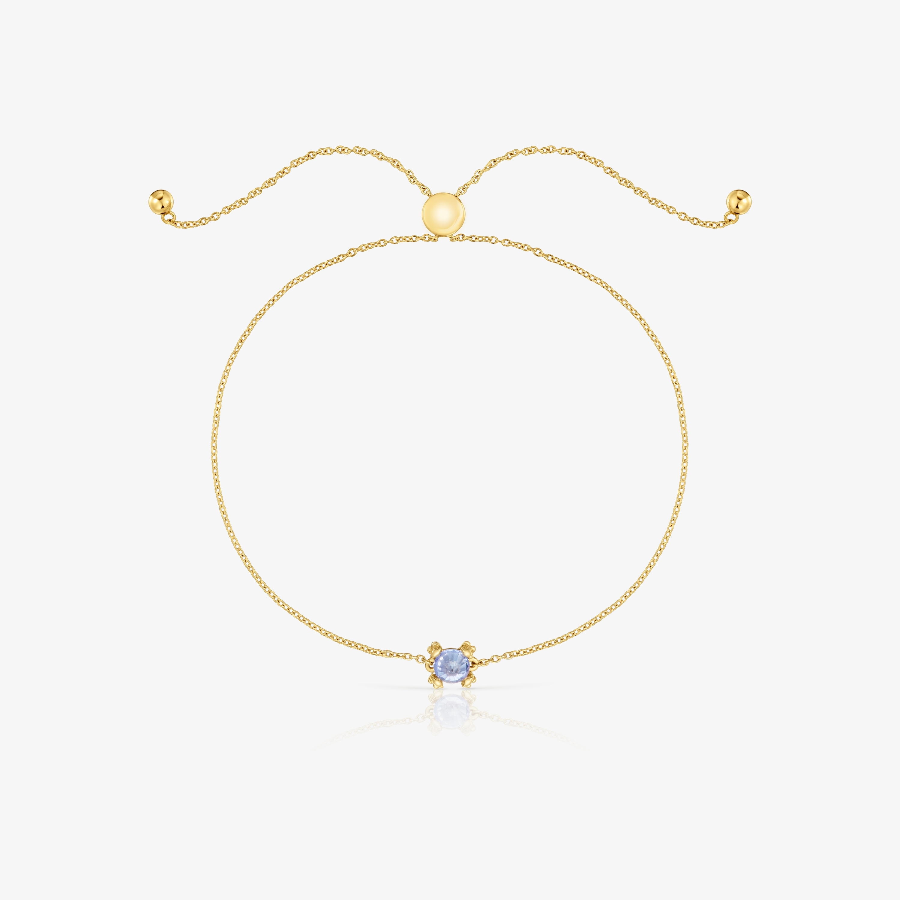 18K solid gold and tanzanite Bracelet Color Pills