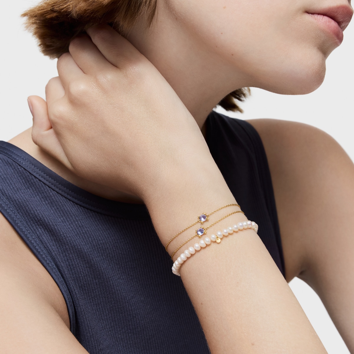 Gold and tanzanite Bracelet Color Pills