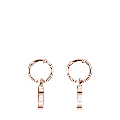 Pendientes con baño de oro rosa 18 kt sobre plata Sweet Dolls