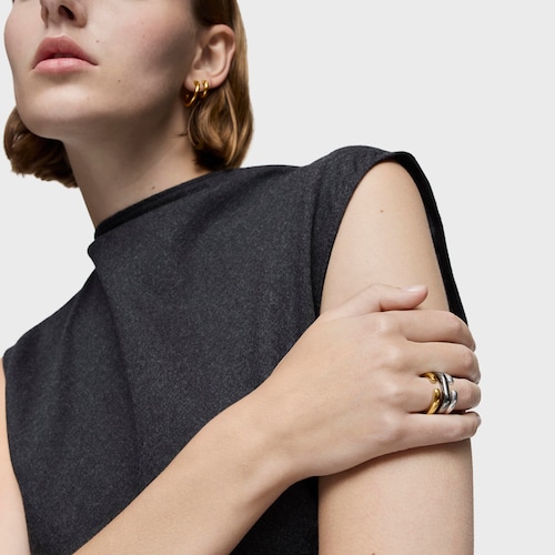 18kt gold plating over silver open Ring Line