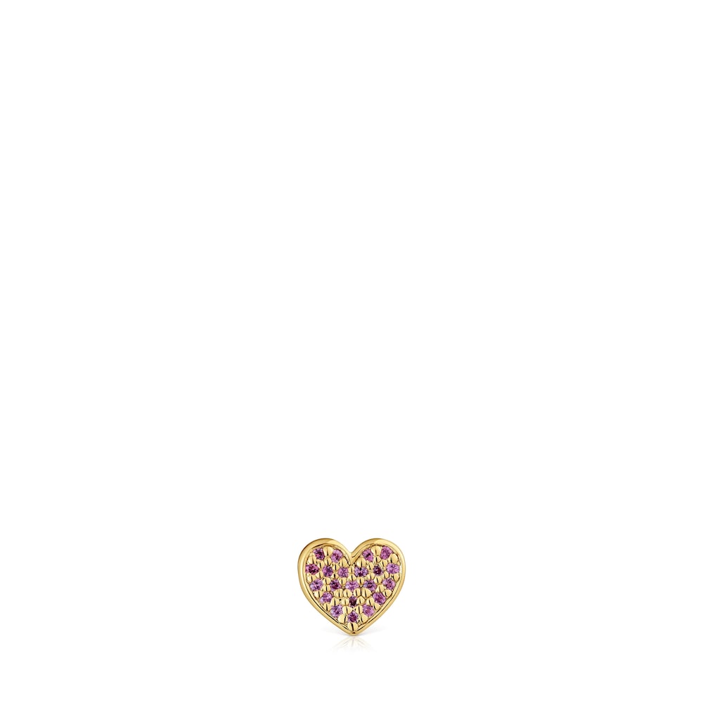 18kt gold plating over silver heart Pendant with rhodolites TOUS 1950