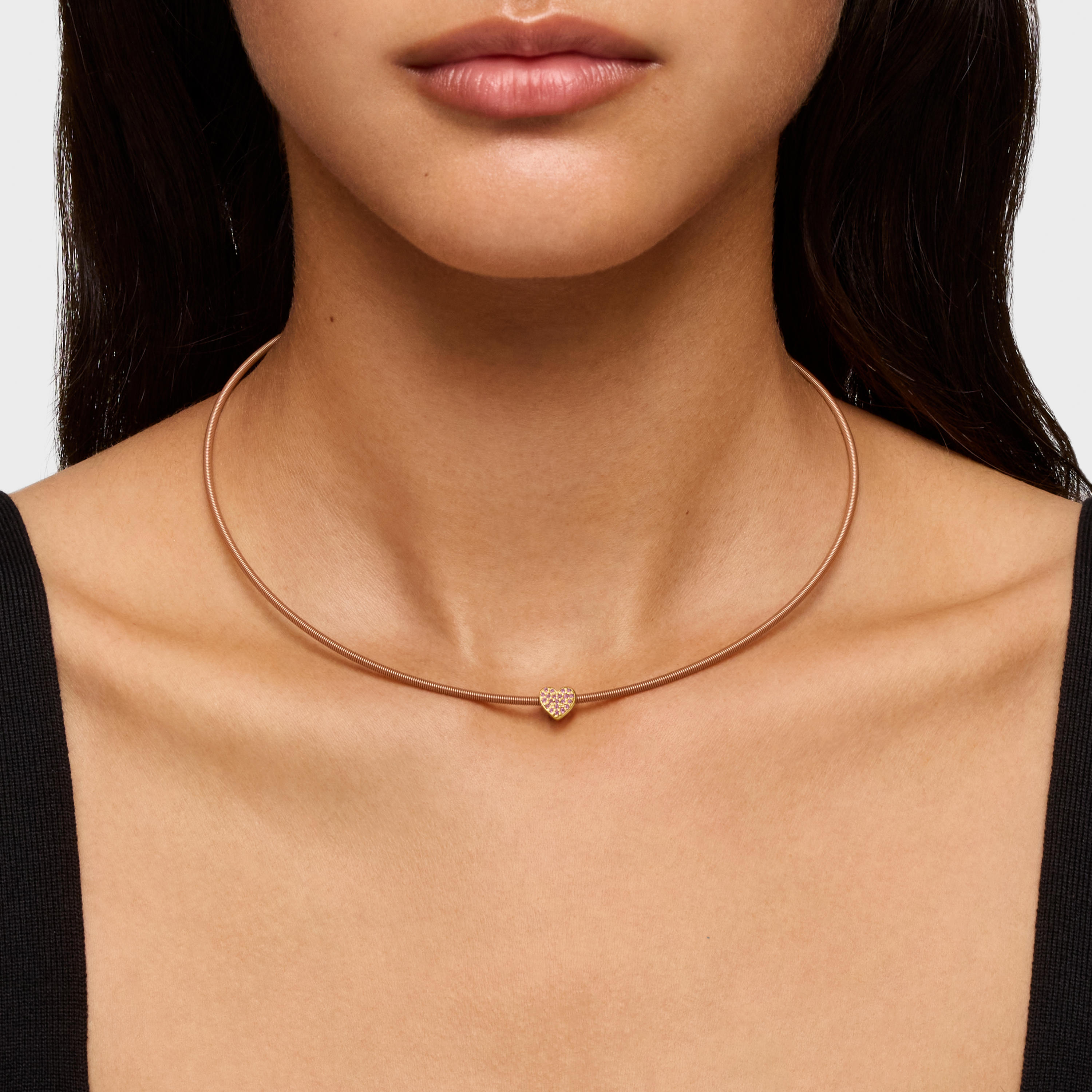 18K gold vermeil heart Pendant with rhodolites TOUS 1950