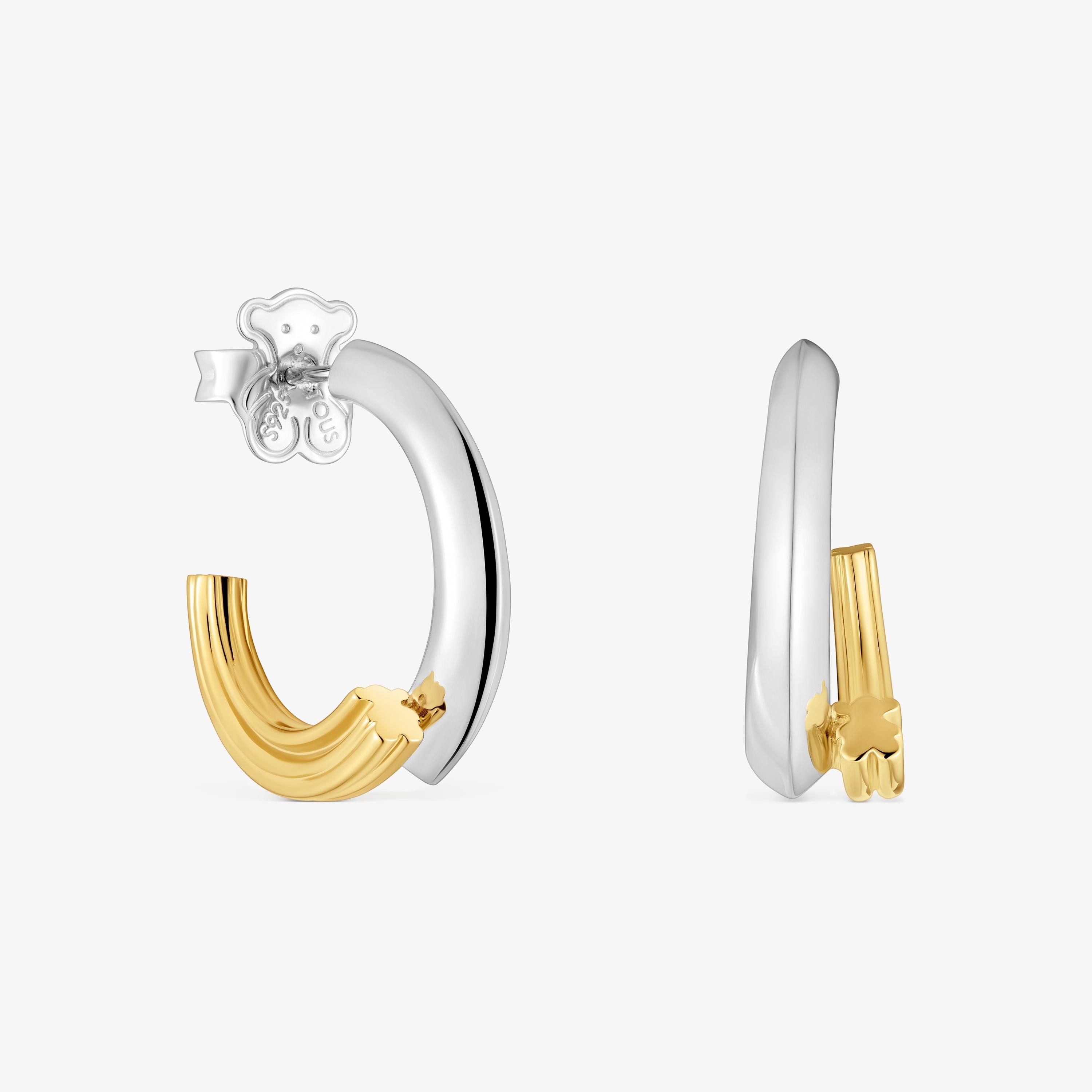 Two-tone Hoop earrings with bear motif TOUS 1950